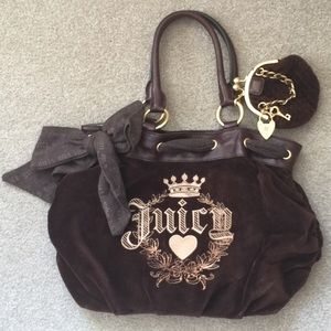 Juicy Couture brown velour shoulder bag